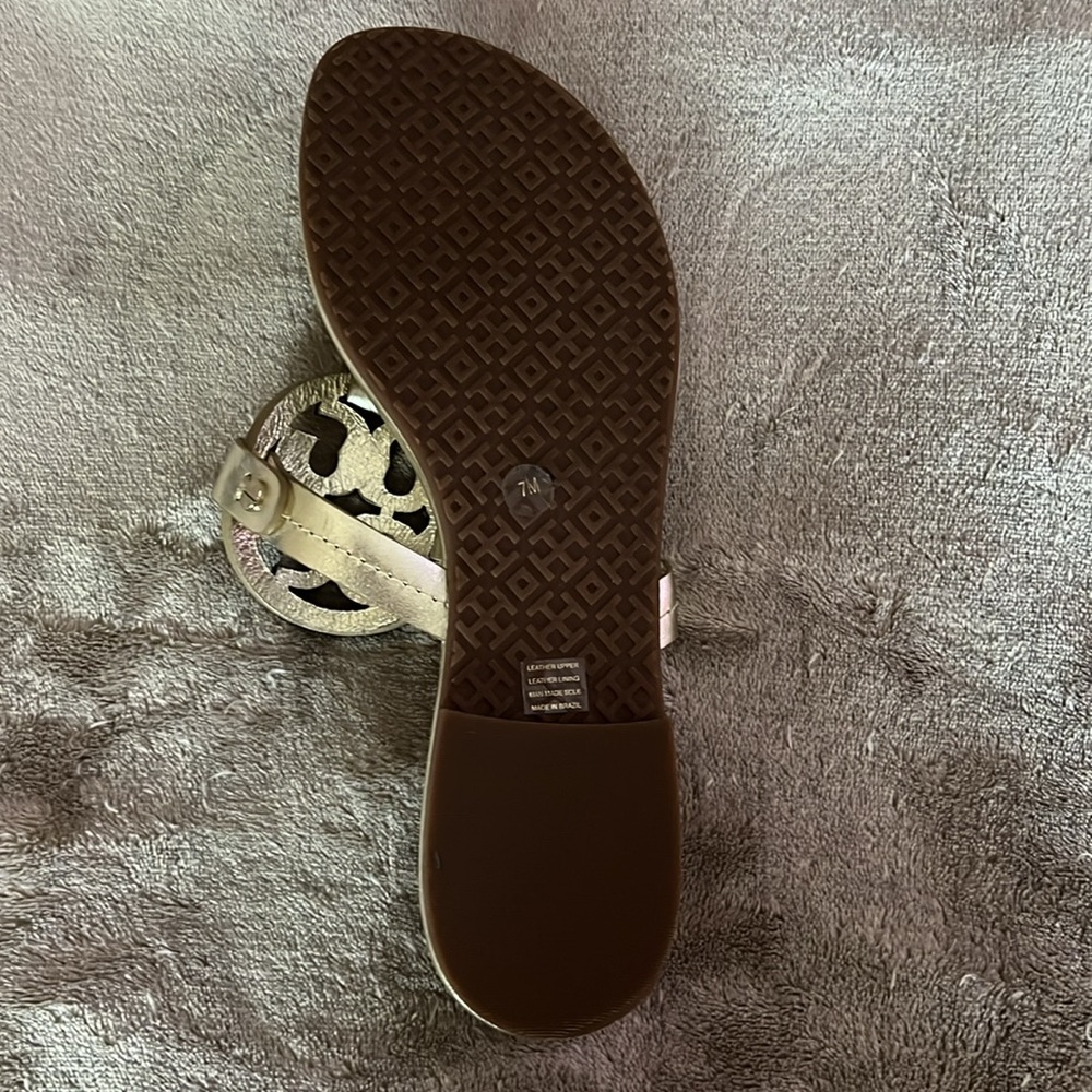 Tory Burch Gold Miller Sandals - Picture 4 of 5